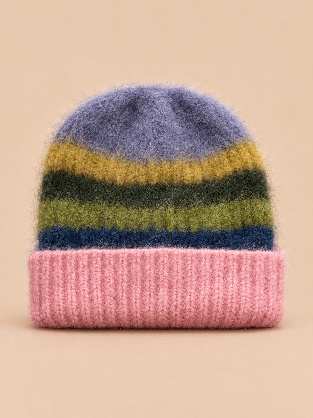 Mütze aus dem Mütze-Schal-Set für Erwachsene – Farbvariante Rosa, Ansicht von vorn