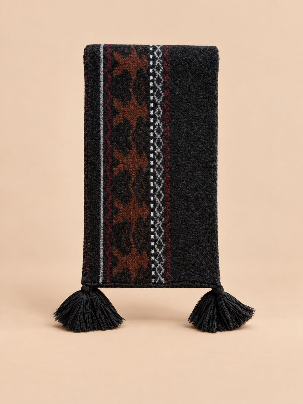 Fair-Isle-Jacquardschal aus Wollmischung mit Fransen – Modell 25049 1, Ansicht von vorn