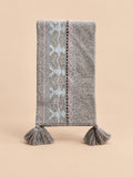 Fair-Isle-Jacquardschal aus Wollmischung mit Fransen – Modell 25049, Vorderansicht
