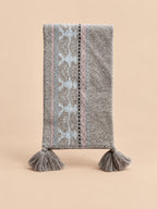 Fair-Isle-Jacquardschal aus Wollmischung mit Fransen – Modell 25049, Vorderansicht