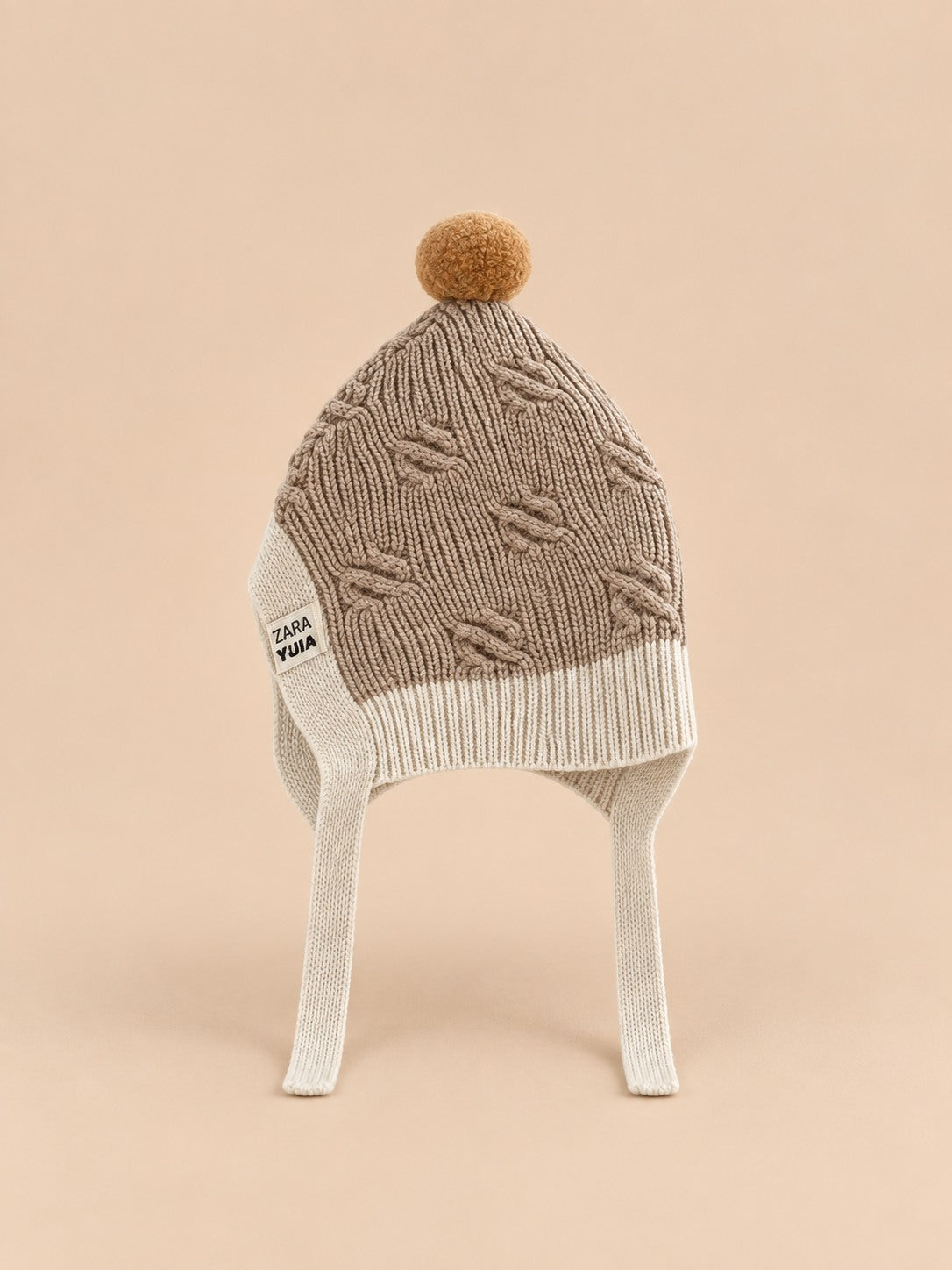Bonnet enfant au tricot ou crochet, modèle Kaki, vue de face