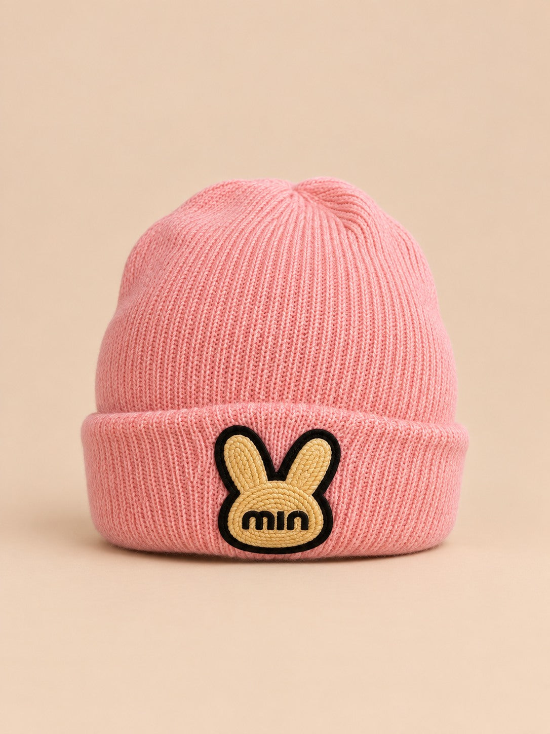 Bonnet enfant au tricot ou crochet, modèle Rose 4, vue de face