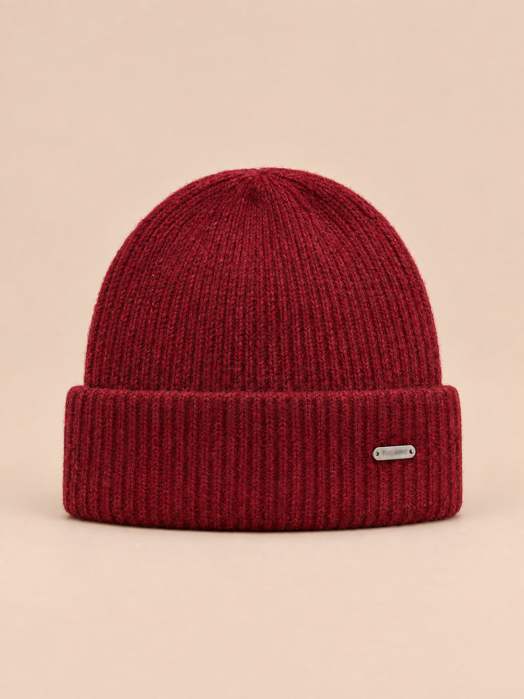 Winterset aus Wollmischung mit Mütze, Schal und Handschuhen – Modell 3, Farbvariante Bordeaux, Ansicht von vorn
