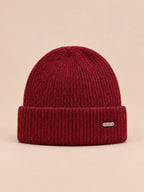 Winterset aus Wollmischung mit Mütze, Schal und Handschuhen – Modell 3, Farbvariante Bordeaux, Ansicht von vorn