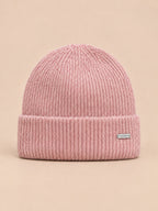 Winterset aus Wollmischung mit Mütze, Schal und Handschuhen – Modell 4, Farbvariante Rosa, Ansicht von vorn