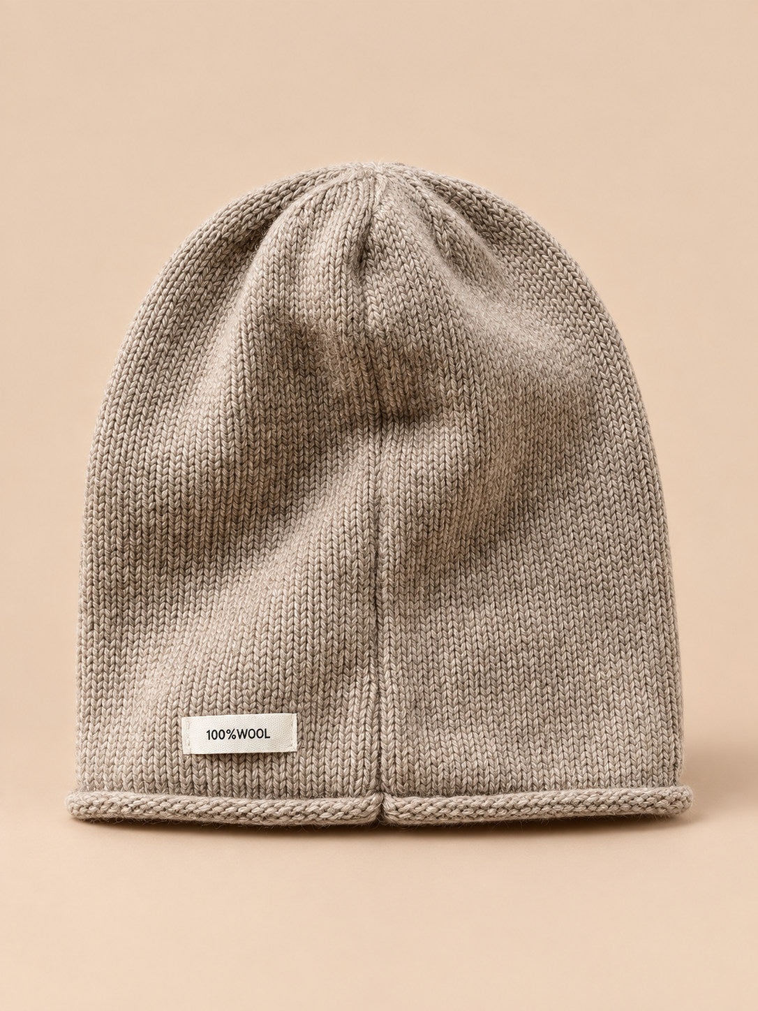Mütze aus dem Mütze-Schal-Set für Erwachsene – Farbvariante Khaki, Ansicht von vorn