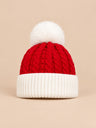 Rouge et blanc à pompon blanc